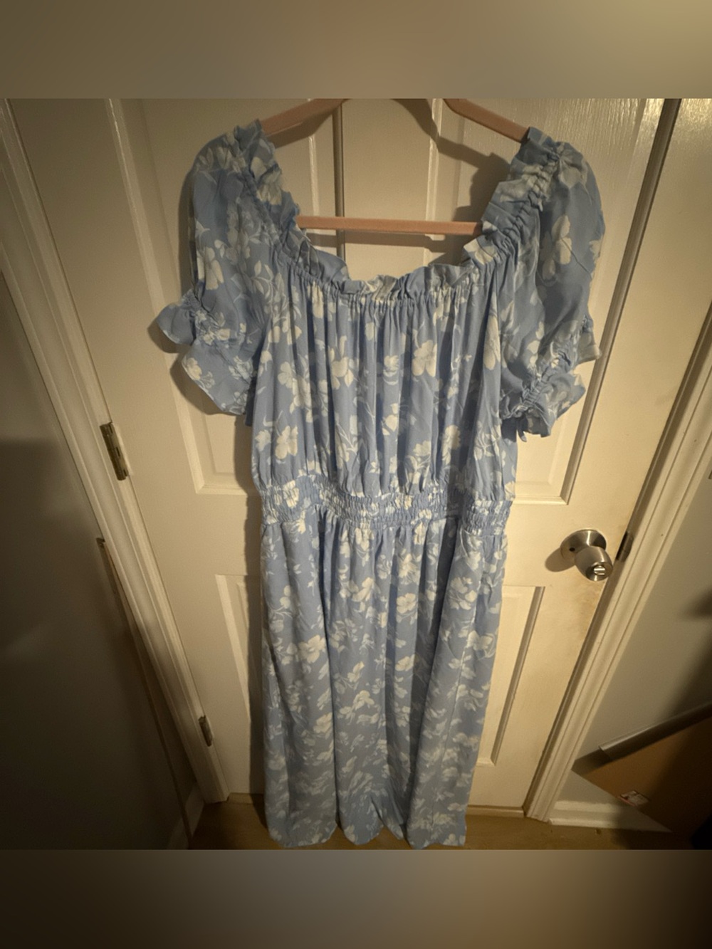 Old navy Light Blue Floral Off-Shoulder Maxi Dress